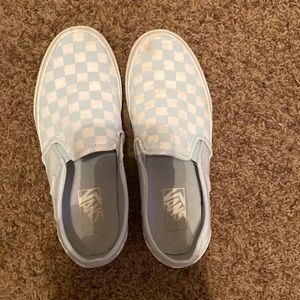 light blue checkered vans
